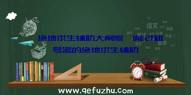 「绝地求生辅助大闸蟹」|能过租号器的绝地求生辅助